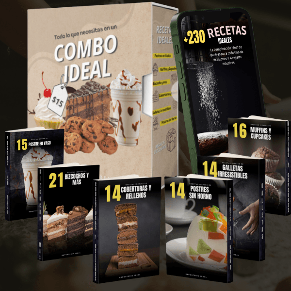 Portada oficial del curso Combo Ideal: +230 Recetas de Postres — Academia Digital "IDEAL"