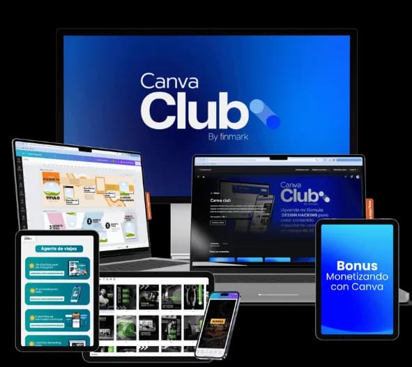 Portada oficial del curso Canva Club — Catalina Cuellar (Finmark Academy)