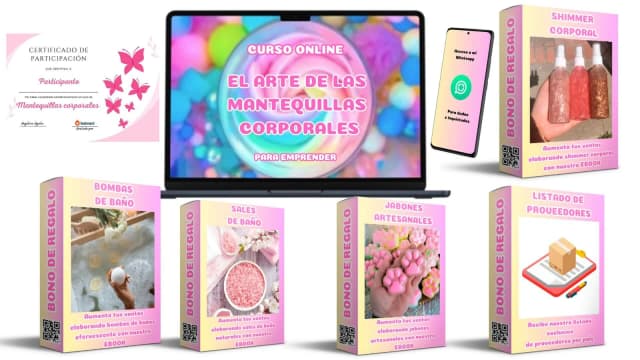 Portada del curso El Arte de las Mantequillas Corporales — Angélica Ayala (Academia Emprende Digital)