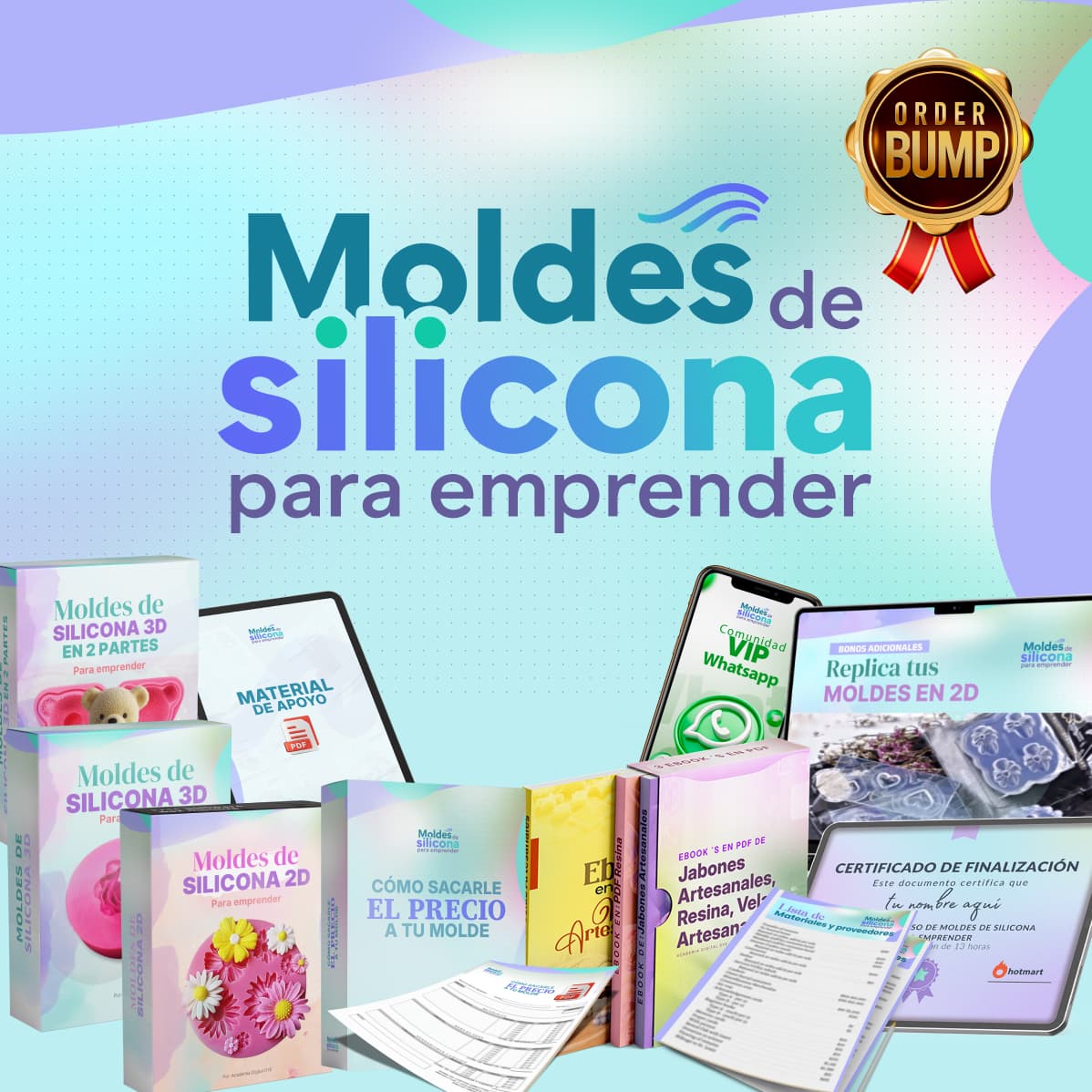 Portada oficial del curso Moldes de Silicona para Emprender, de Academia Digital DyE