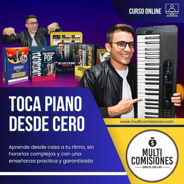 Portada oficial del curso Toca Piano Desde Cero, Nivel 1: Esteban Vargas