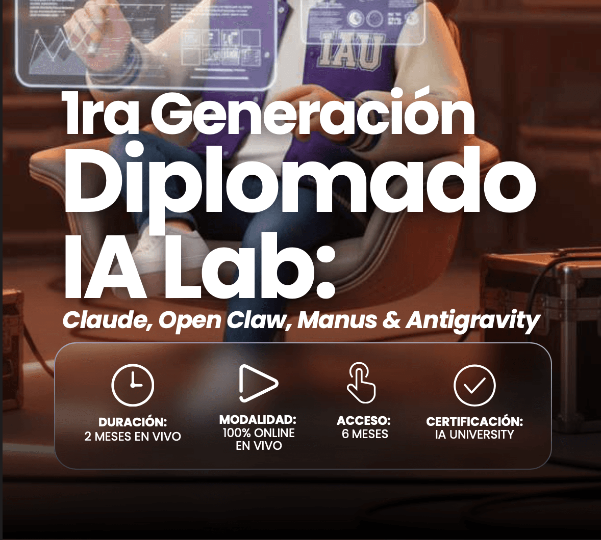Portada oficial del curso Diplomado IA Lab, de IA University (David Rodríguez Pinto)